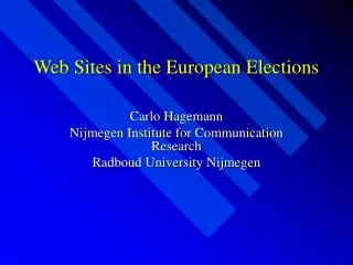 Web Sites in the European Elections