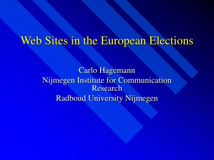 web sites in the european elections