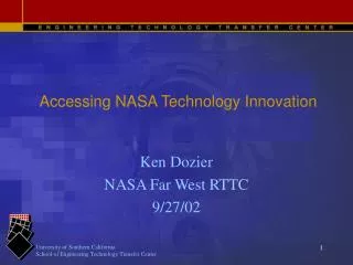 Accessing NASA Technology Innovation