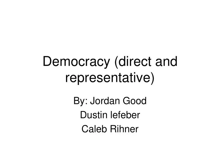 democracy direct and representative