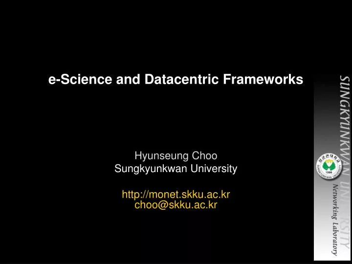 e science and datacentric frameworks