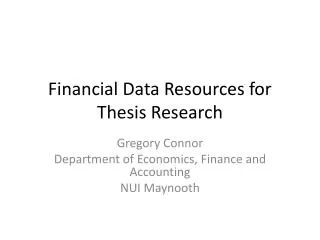 Financial Data Resources for Thesis Research