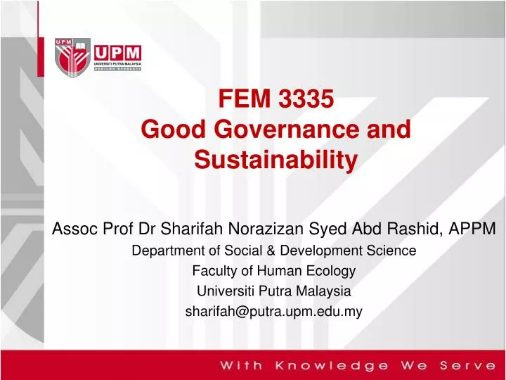 fem 3335 good governance and sustainability