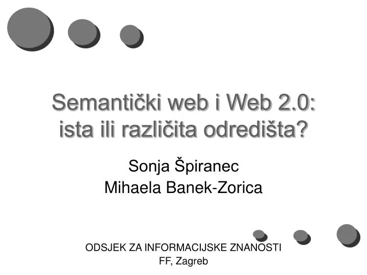 semanti ki web i web 2 0 ista ili razli ita odredi ta