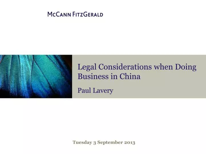 legal considerations when doing business in china