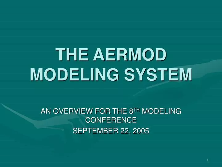 the aermod modeling system