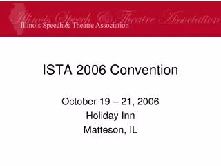 ISTA 2006 Convention