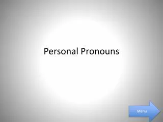 Personal Pronouns