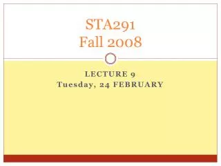 STA291 Fall 2008