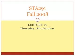 STA291 Fall 2008