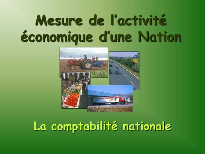 mesure de l activit conomique d une nation