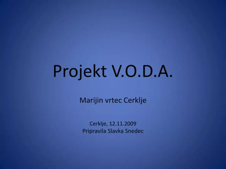 projekt v o d a