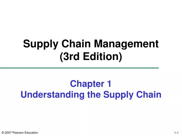 supply chain management 3rd edition