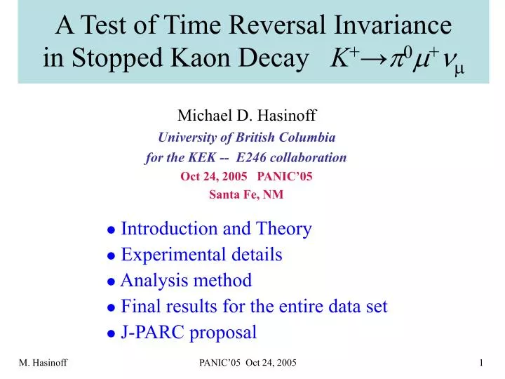 a test of time reversal invariance in stopped kaon decay k p 0 m n