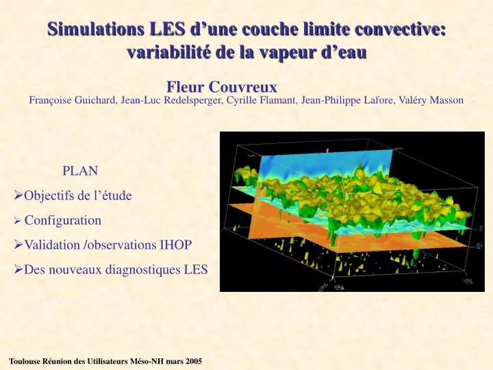 simulations les d une couche limite convective variabilit de la vapeur d eau