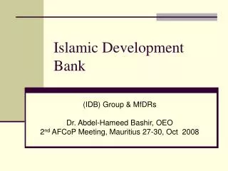 Islamic Development Bank