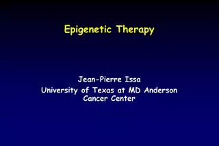 Epigenetic Therapy