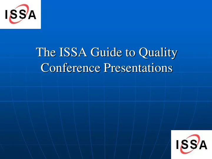 the issa guide to quality conference presentations
