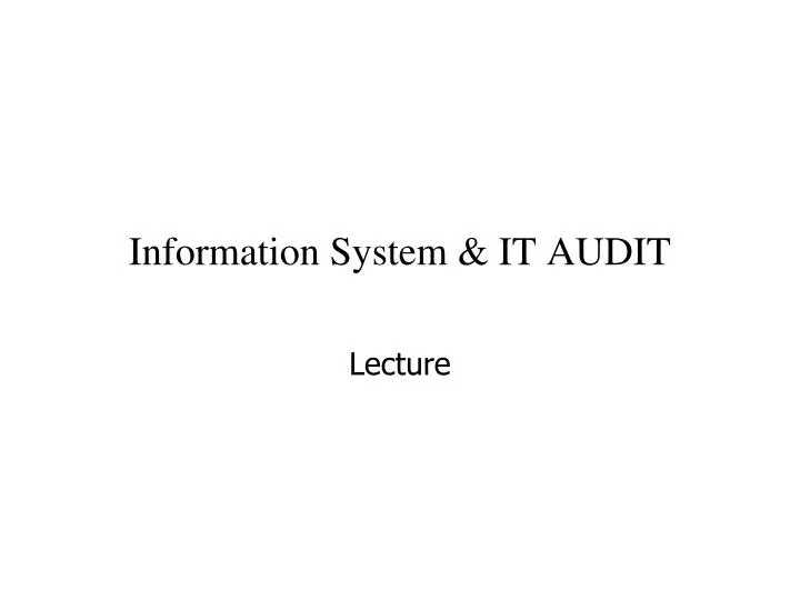 information system it audit