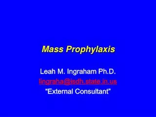 Mass Prophylaxis