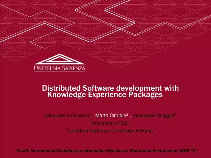 distributed software development with knowledge experience packages