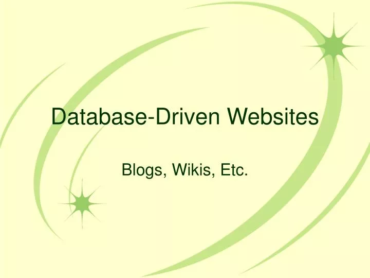 database driven websites