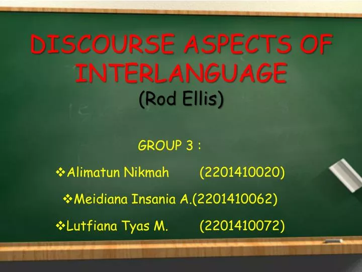 discourse aspects of interlanguage rod ellis