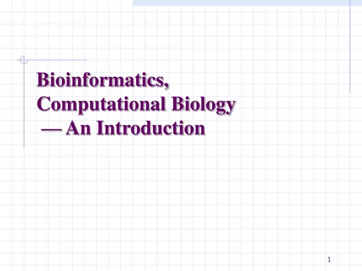 bioinformatics computational biology an introduction