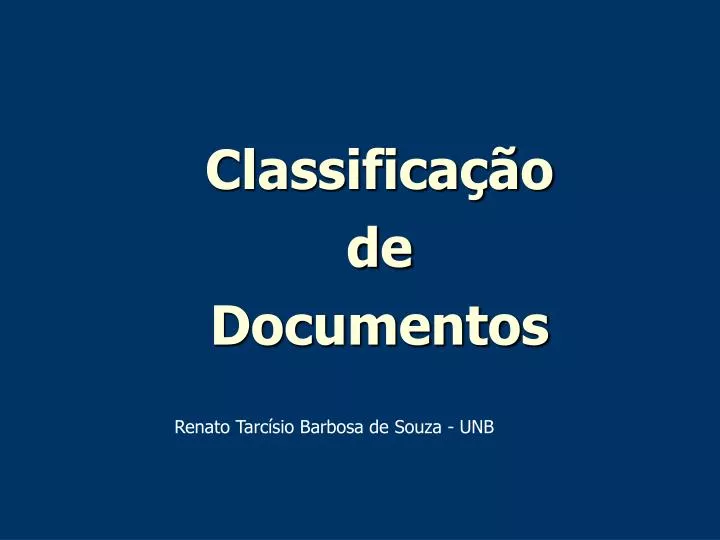 classifica o de documentos