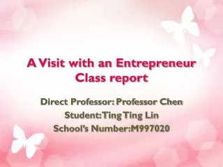 A Visit with an Entrepreneur Class report