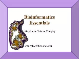 Bioinformatics Essentials 		Stephanie Tatem Murphy 		smurphy@bcc.ctc