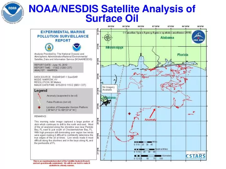 noaa nesdis satellite analysis of surface oil