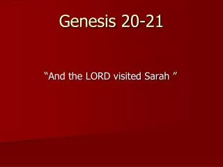 Genesis 20-21