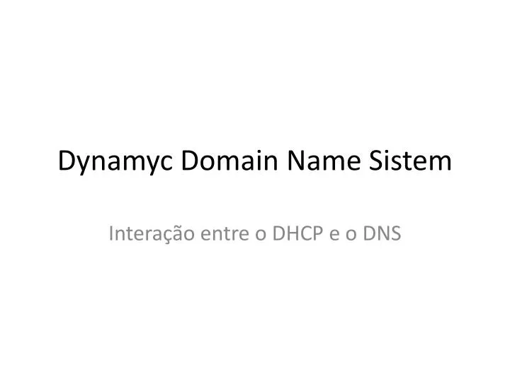 dynamyc domain name sistem