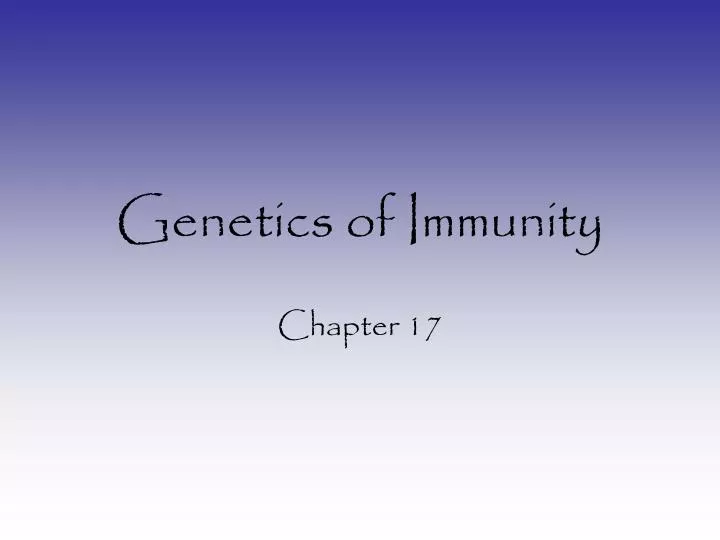 genetics of immunity