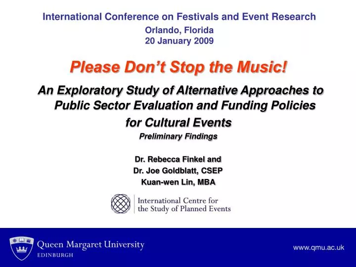 international conference on festivals and event research orlando florida 20 january 2009