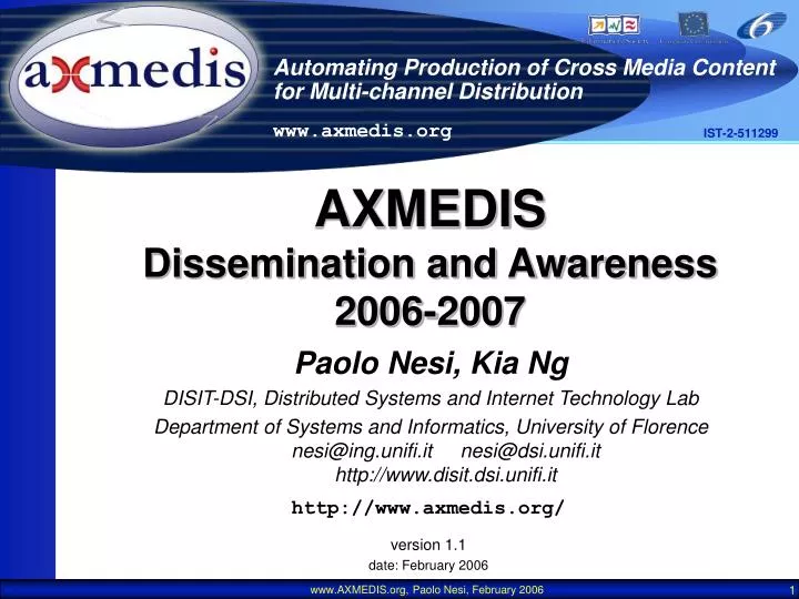 axmedis dissemination and awareness 2006 2007