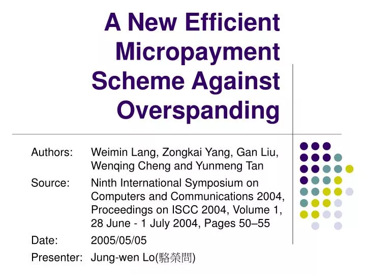 a new efficient micropayment scheme against overspanding