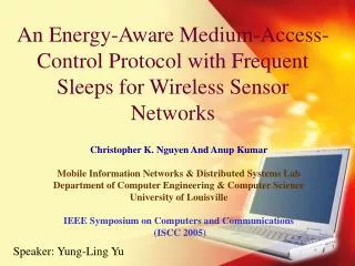An Energy-Aware Medium-Access-Control Protocol with Frequent Sleeps for Wireless Sensor Networks
