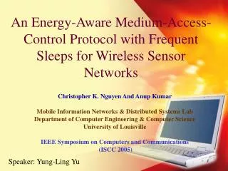 an energy aware medium access control protocol with frequent sleeps for wireless sensor networks