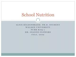 School Nutrition