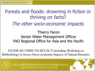 Forests and floods: drowning in fiction or thriving on facts? The other socio-economic impacts.