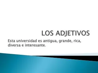 los adjetivos
