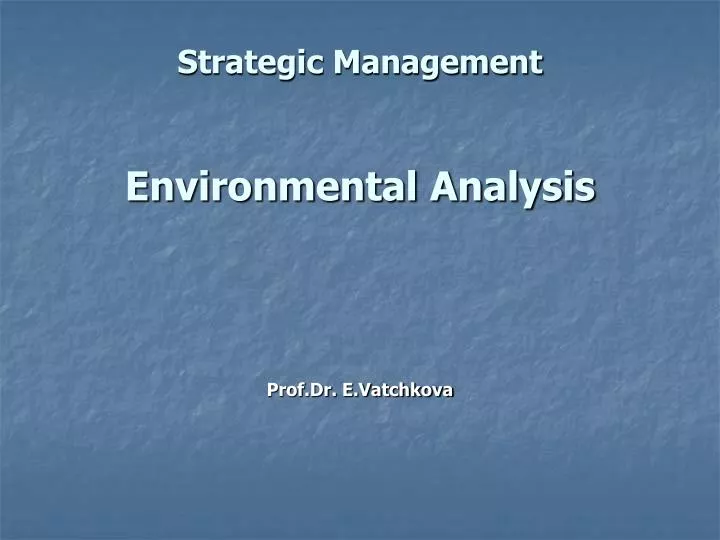 strategic management environmental analysis