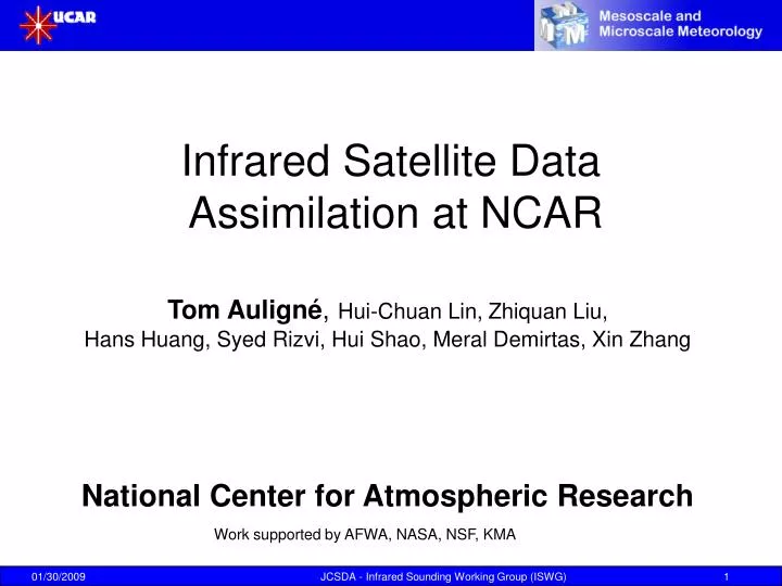 infrared satellite data assimilation at ncar