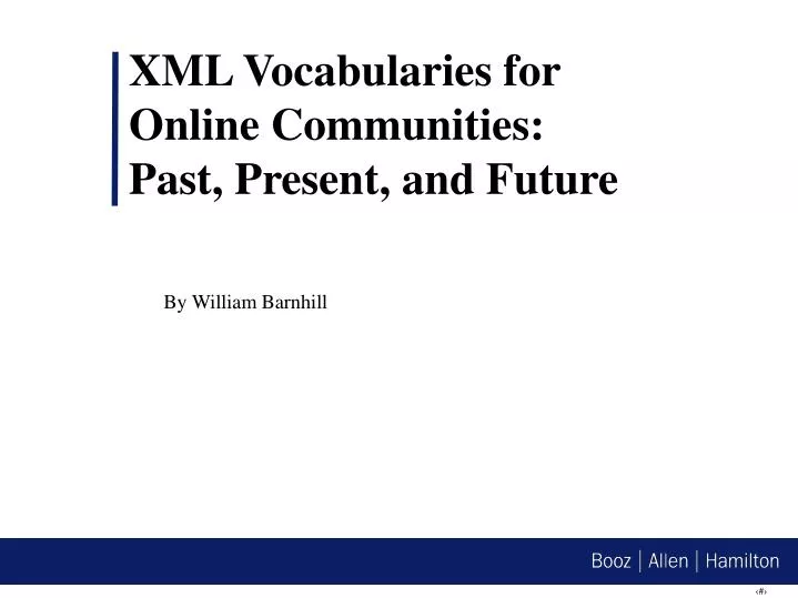 xml vocabularies for online communities past present and future