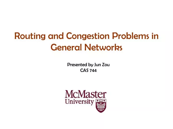 routing and congestion problems in general networks
