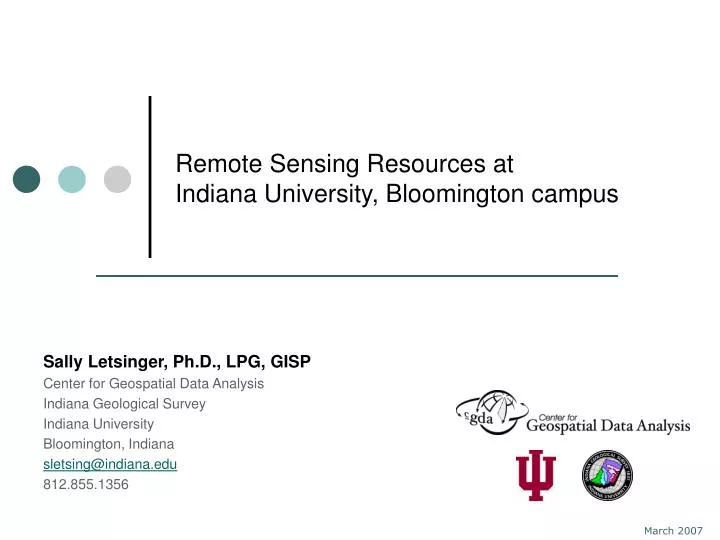 remote sensing resources at indiana university bloomington campus