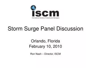 Storm Surge Panel Discussion