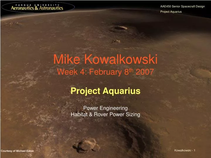mike kowalkowski week 4 february 8 th 2007